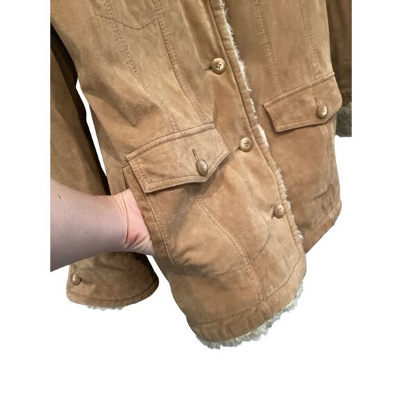Columbia Womens Suede Penny Lane Jacket Size Medium Chore Coat Faux Fur Country - Picture 5 of 12